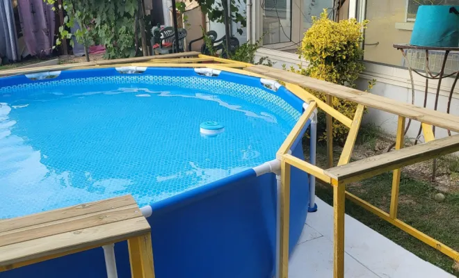 Habillage d'une piscine hors-sol à PERONNAS, Bourg-en-Bresse, L'Art Italien - NERI Mauro