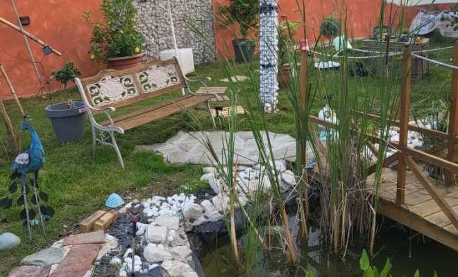 Création colonne en gabion, et aménagement chemin en cailloux à Péronnas